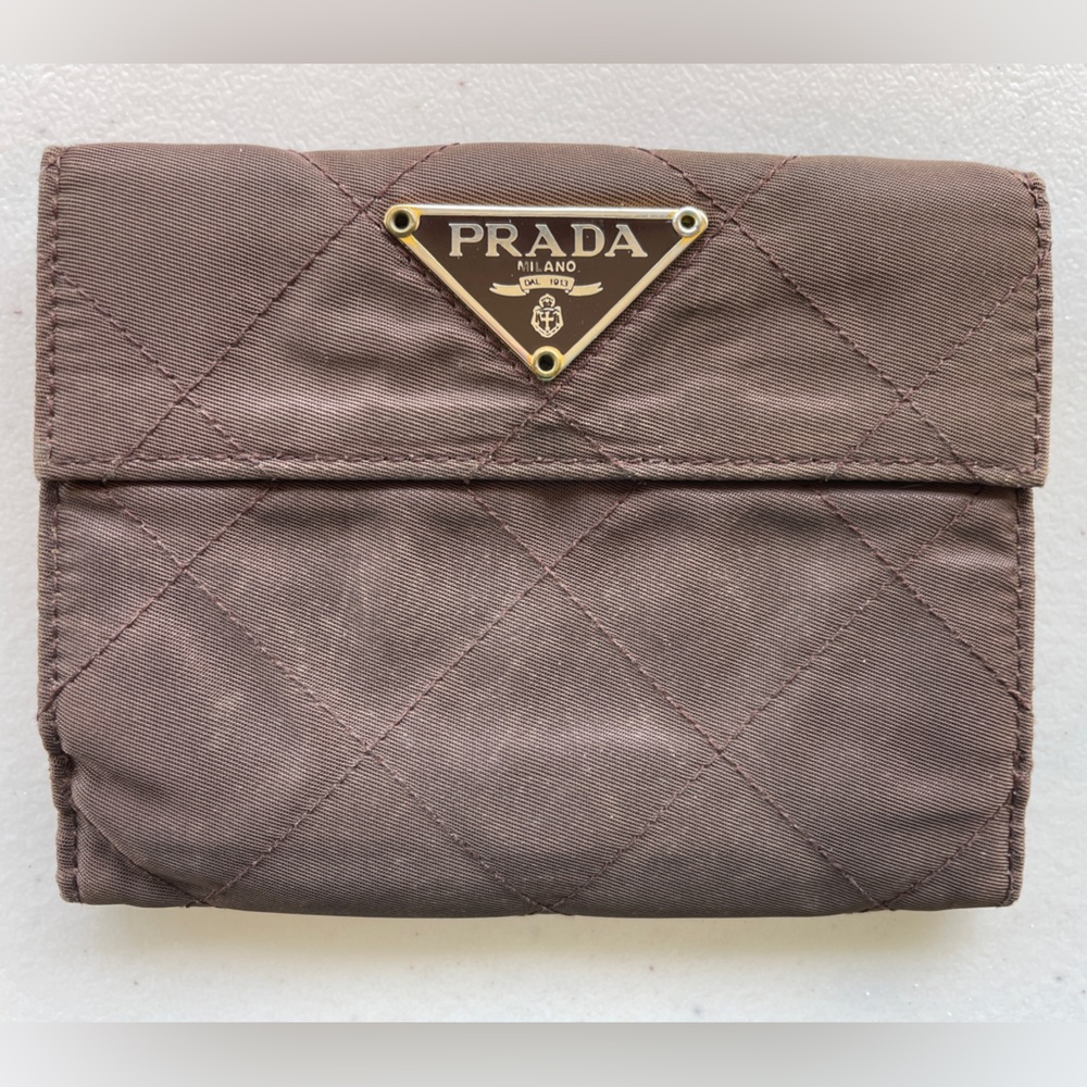 Prada Vintage Quilted Brown Wallet